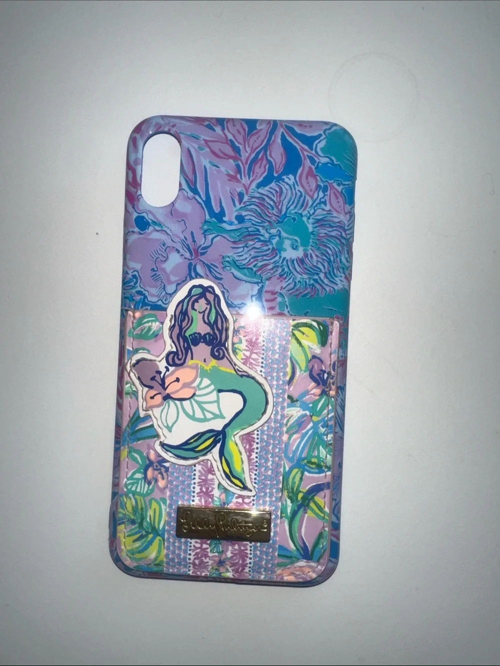 Lilly Pulitzer Purple Floral Mermaid Phone Case with Card Slot